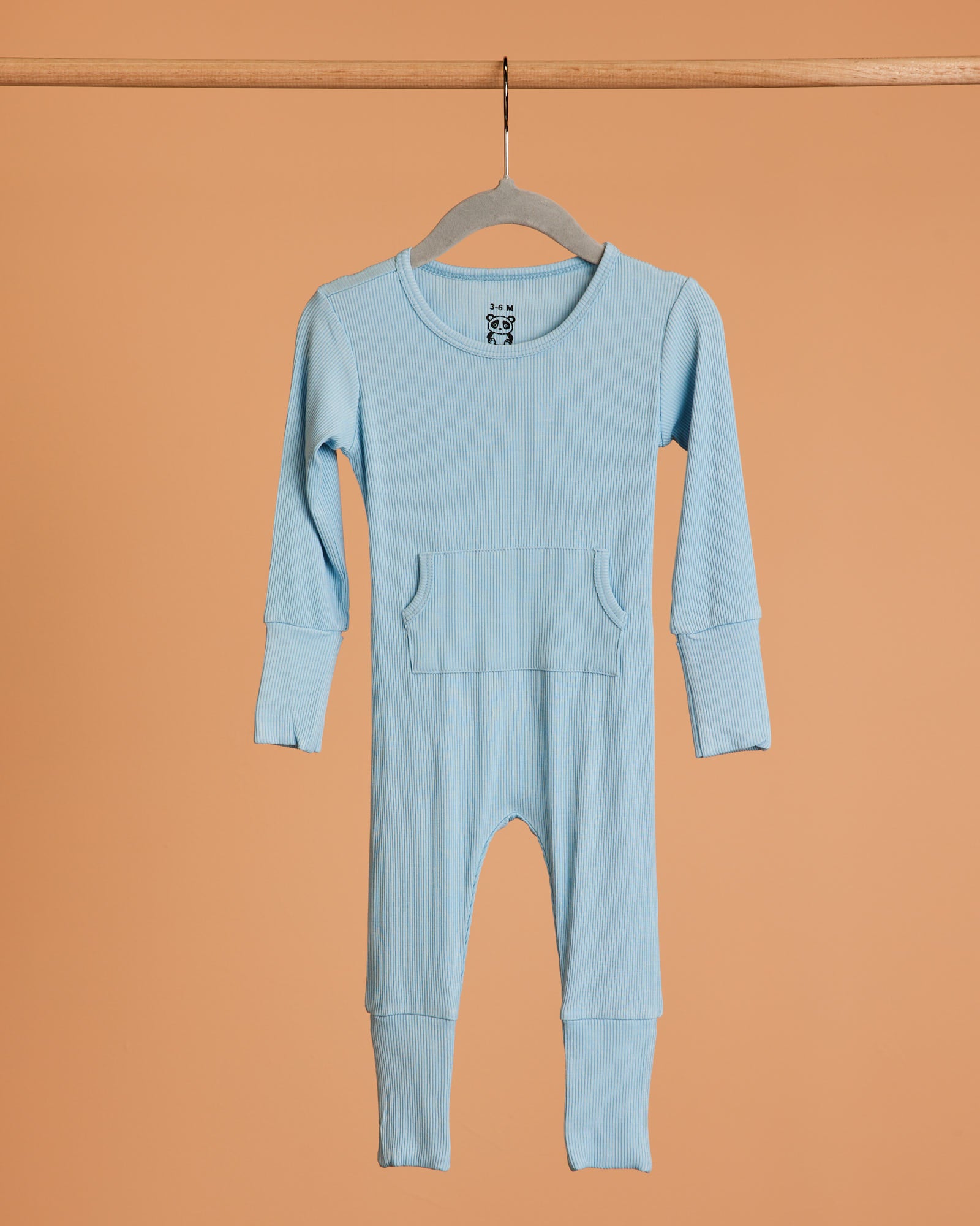 Ribbed romper - Sky